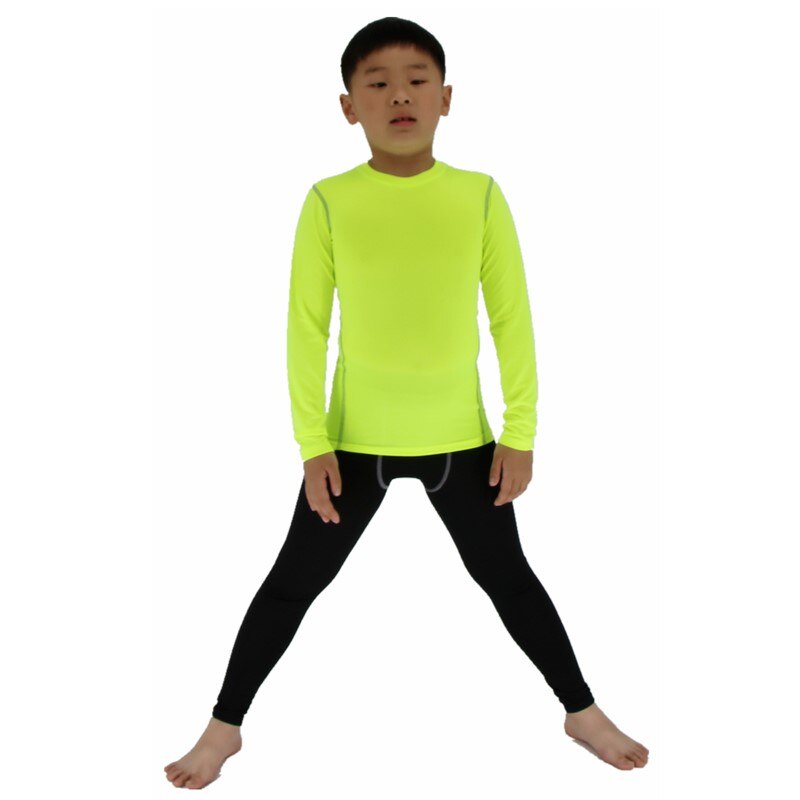 Kid's Casual Set Lange Mouw Ondergoed Compressie Strakke Top & Bottom Zacht Ademend Base Layer Lange Onderbroek Lichtgewicht: Army Green / Xxl