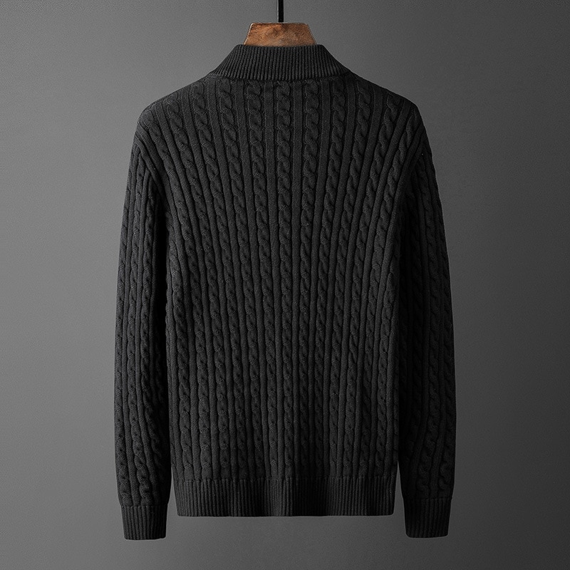 Forårs strikket cardigan jakke stativ krave afslappet computer stribet sweater herre plus størrelse m  -4xl
