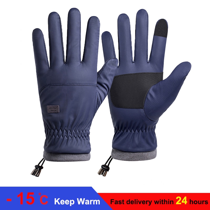 2020 novo à prova dwaterproof água manter quente luvas de esqui inverno mais veludo espessamento luvas de neve dos homens dedos tela toque equipamento de esqui