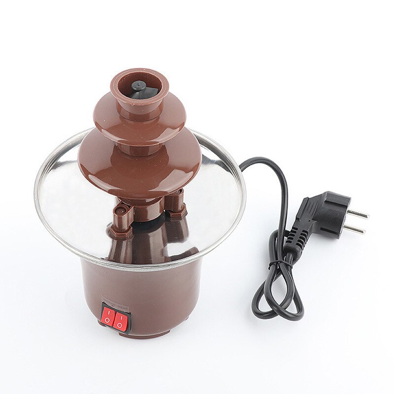 3 lag mini chokolade springvand fondue sæt chokoladesmelte med varmemaskine diy smelte vandfald gryde smeltning
