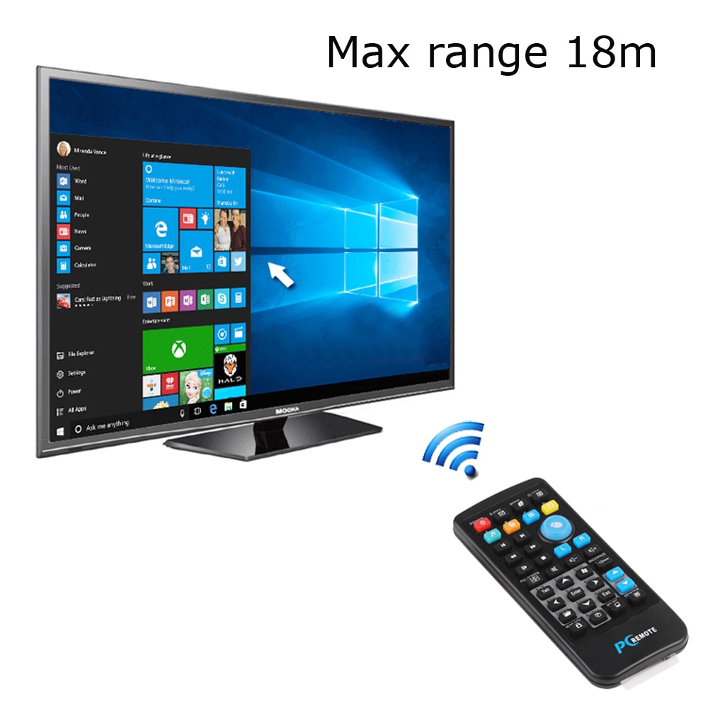Télécommande PC sans fil Fornorm centre multimédia contrôleur USB télécommandes souris pour Windows 7 8 10 Vista XP