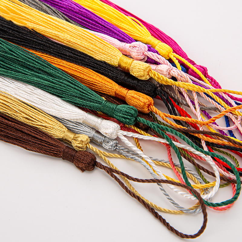 20 piezas marcapáginas de 80mm, cuerda colgante, borla de seda para artesanía de nudos chinos, llavero DIY, ganchos para pendientes, colgante, accesorios para hacer joyas