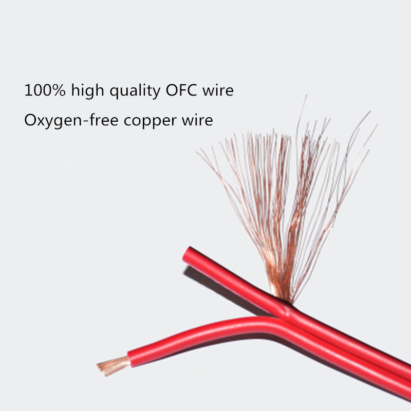 1m 22/20/18 awg 2- pins zuurstofvrije koperdraad geïsoleerde pvc verlengkabel ledstrip rood zwarte draad