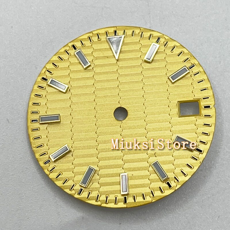 29Mm Bule Wijzerplaat Blauw Lichtgevende Wijzerplaat Achteraf NH35 Beweging: Yellow