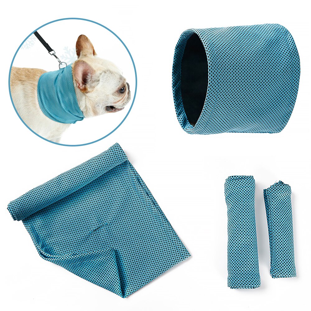 Multifunctionele Hond Cooling Kraag Zomer Ademend Ijs Handdoek Huisdier Koeling Sjaal Voor Honden Kat Cooling Neck Wrap Halsband