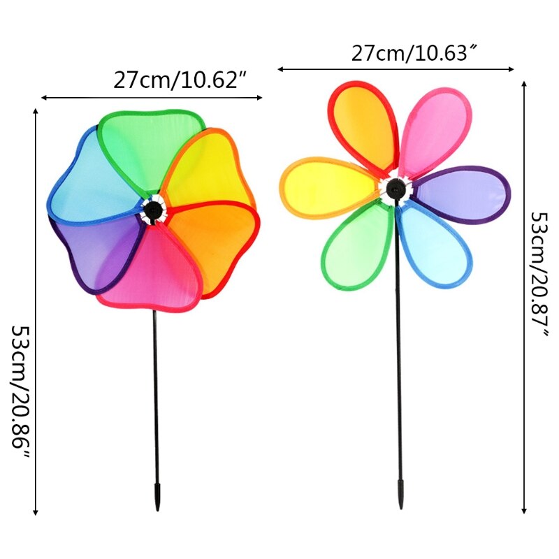 Colorful Flower Wind Spinners Lawn Pinwheels Windmill Party Pinwheel for Garden K3NA