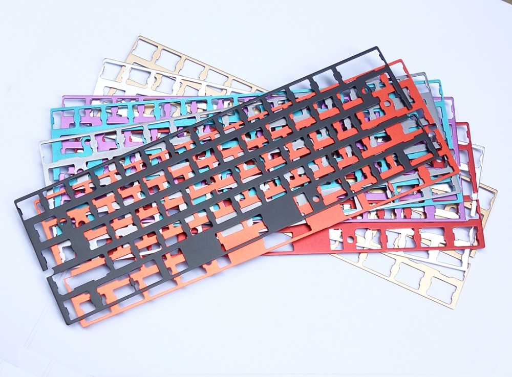 Universal GH60 Plate Aluminum Anodized for PCB Mounting and Stabilizers Support ISO ANSI for 60% Keyboard DIY