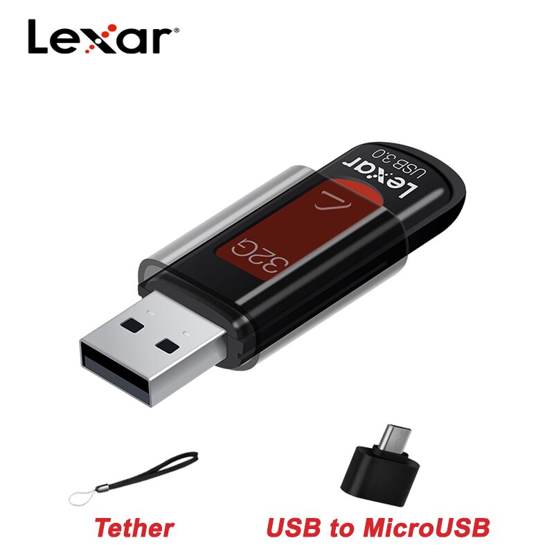 Lexar JumpDrive S57 64GB U Disk 128GB 3,0 USB-Stick Verschlüsselt 32GB Usb-Stick 256GB Stift stick für Computer Telefon: 128GB / Add MicroUSB