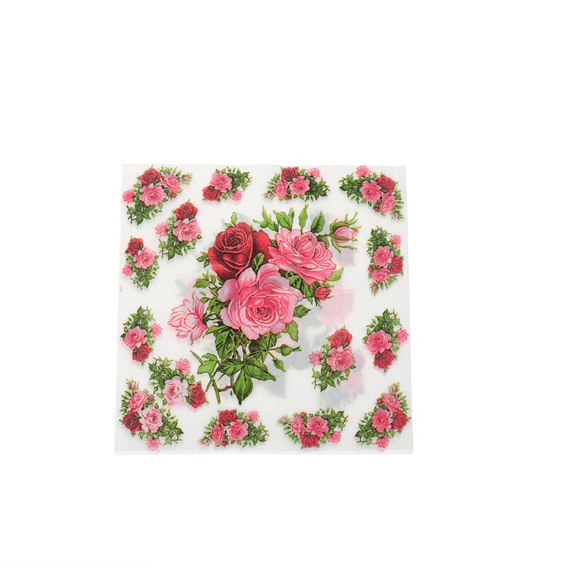 20 stuks/pak met bloementhema, papieren servetten, tissue servetten, decoupagedecoratie, feestelijke feestbenodigdheden