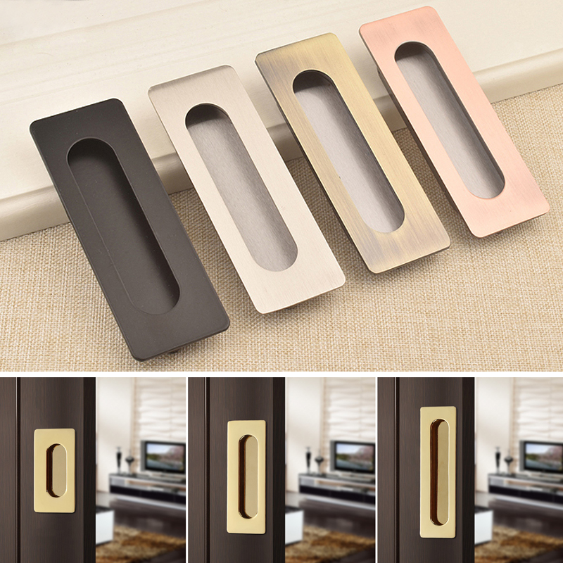 Zinc Alloy Modern Embed Knobs Kitchen Cabinet Cupboard Door Drawer Nightstand Hidden Handles Wardrobe Sliding Recessed Pulls