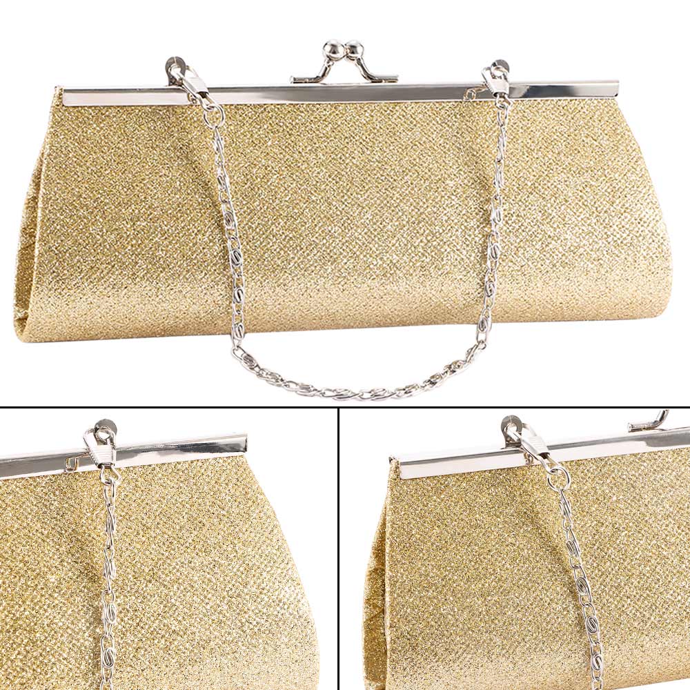 Bolso de mano de noche para mujer, bolsa de mano con purpurina brillante, de noche con cadena para bolso de mano, boda, banquete, bolso de hombro