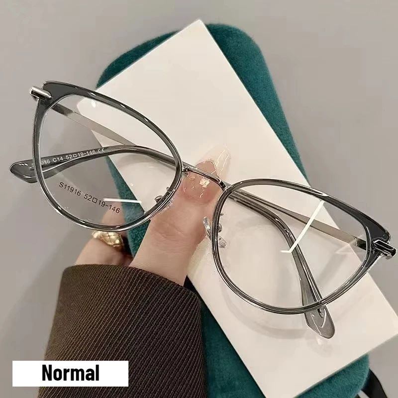 2025 Katze Auge Photochrome Myopiebrille für Frauen draussen Farbwechsel UV-Schutz Sonnenbrille Nahsichtbrille: Grün / +200