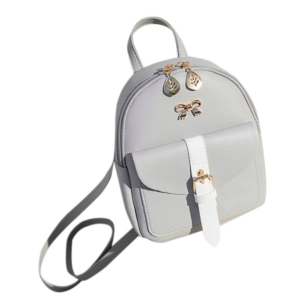 Convenient Travel Lady Shoulders Small Backpack Letter Purse Mobile Phone mochilas Canta: Gray