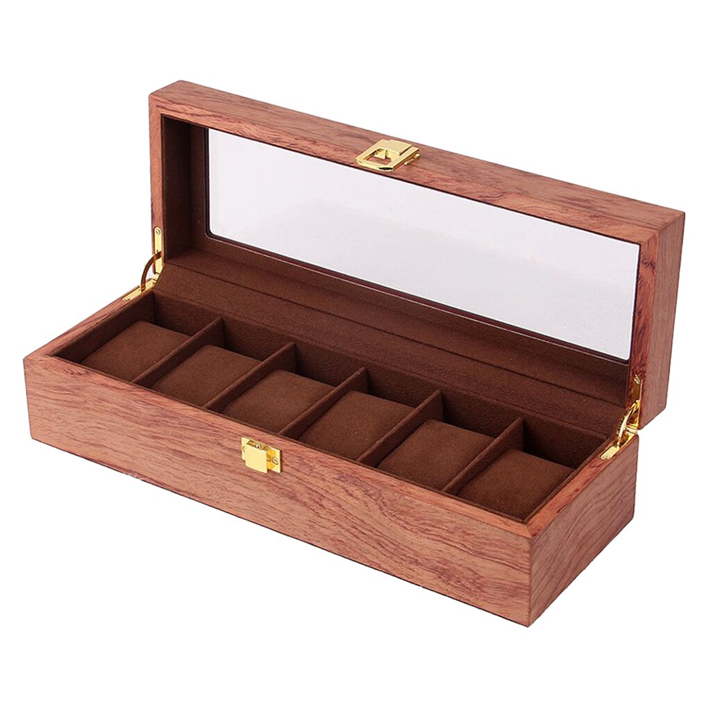 Wood Watch Box Display Tray with Pillow Jewelry Organizer Container 6/12/18 Slot Watch Case for Cuff links Earrings Bracelets: Style G