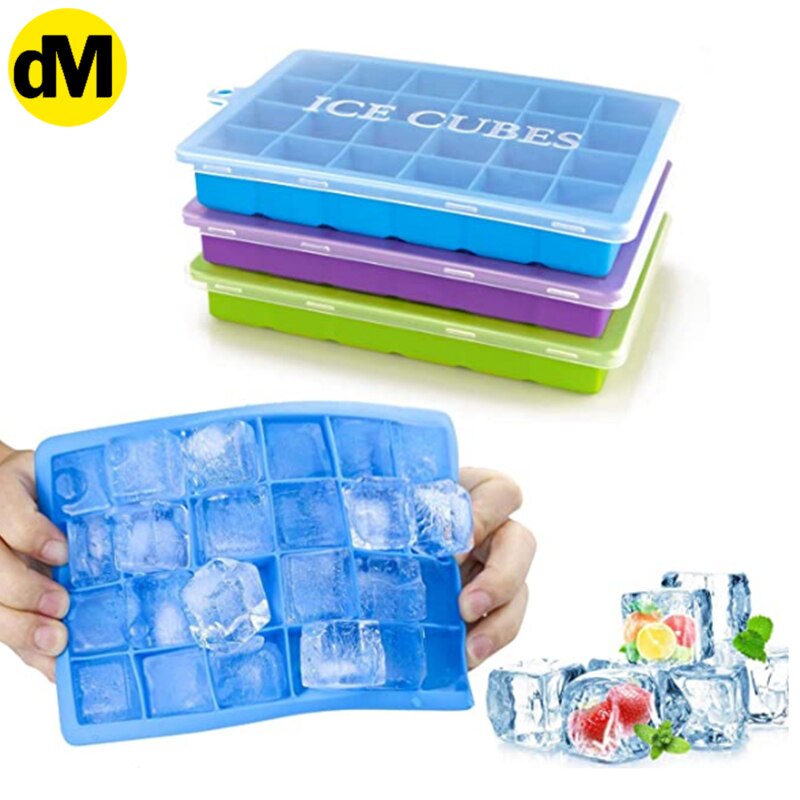 DM 1pcs Multicolored Ice Tray Ice Mould Silicone PP TPE Flexible Excellent Summer Kitchen Using