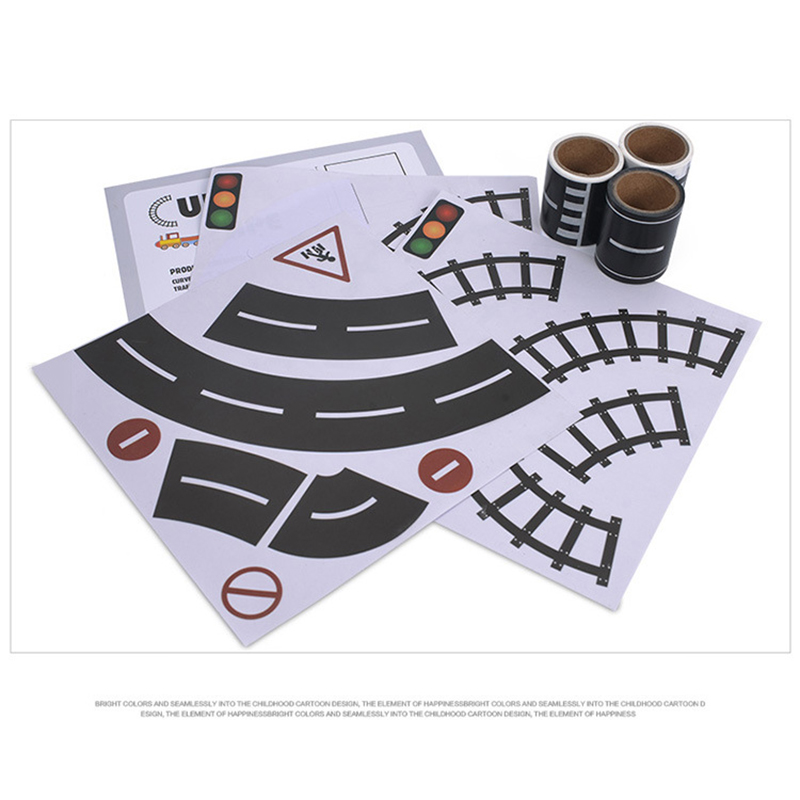 Nieuw Road Tape voor Auto Speelgoed Auto Runway Plakband Play Room Floor Sticker Verwijderbare Track MS88