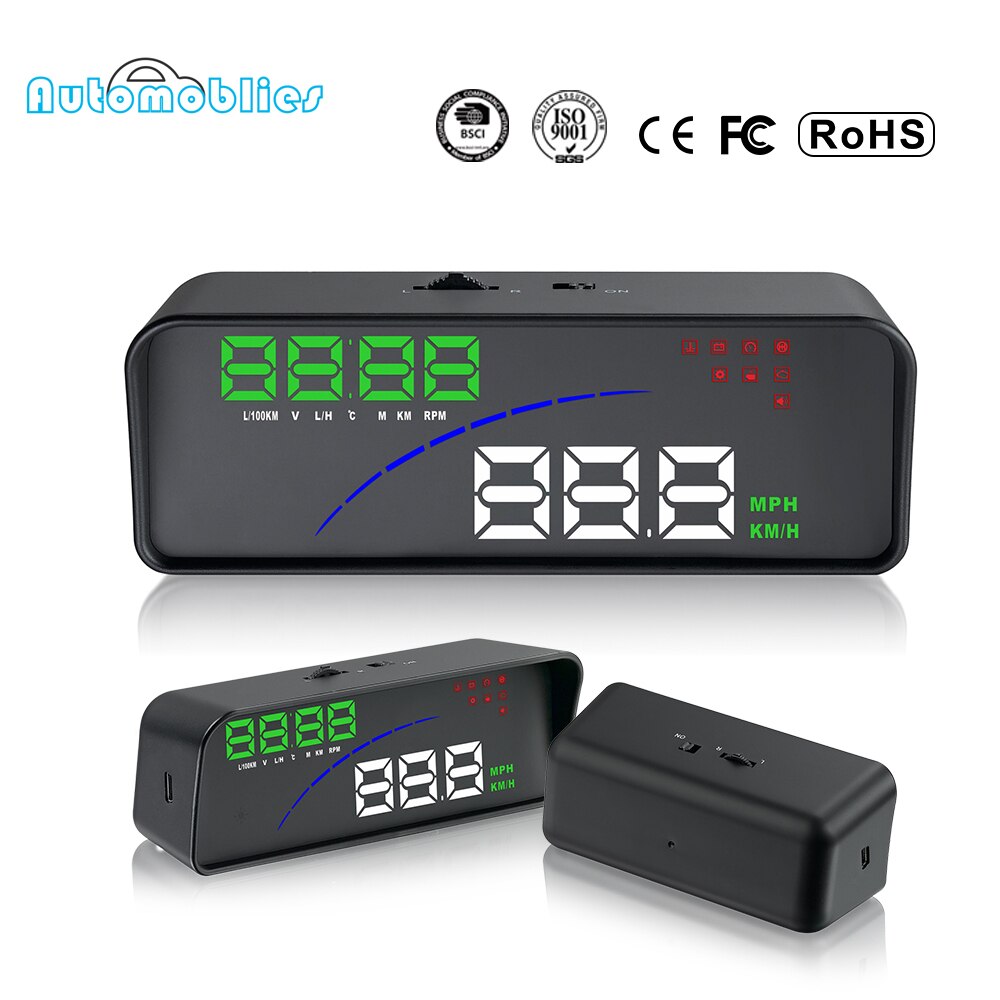 OBD2 HUD Head-Up OBD hud P9 Display Car-styling Hud Display Overspeed Warning Windshield Projector Alarm System Universal Auto