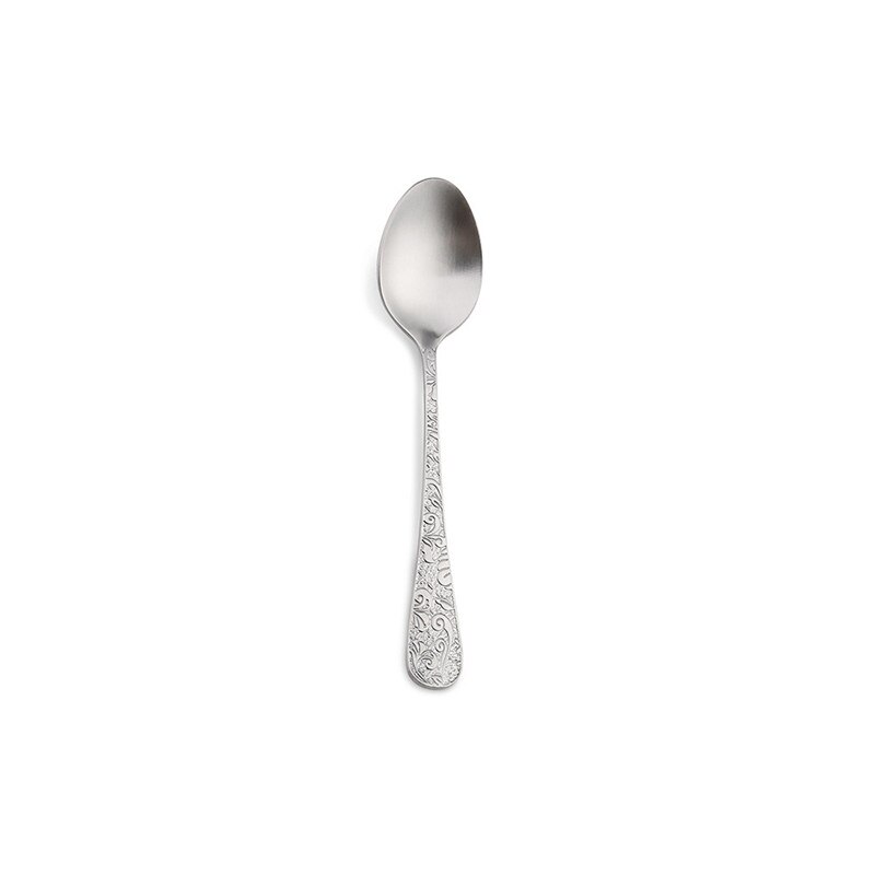 Rostfritt stål slipning retro porslin blommönster stekkniv gaffel dessertsked tesked western bestick köksredskap: Grå