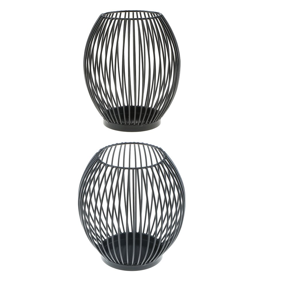 2 x vintage ijzeren metalen ambachtelijke kaarsenhouders van gaas, voor buiten in de tuin