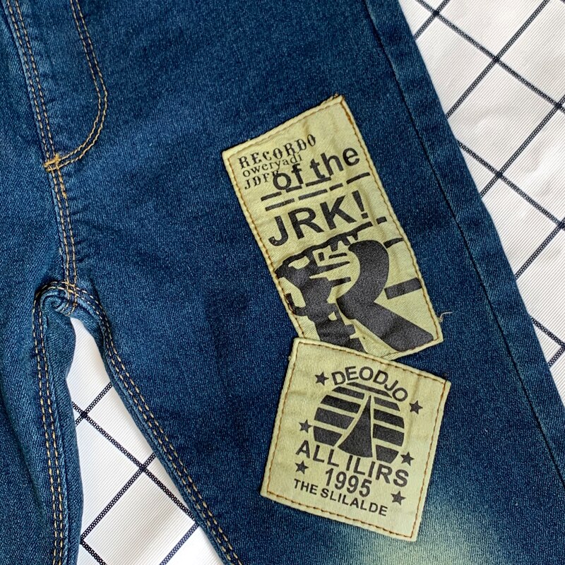 IENENS Children Boys Cotton Sports Clothing Pants Jeans Running Trousers Kids Children Denim Clothes Elastic Waist Bottoms