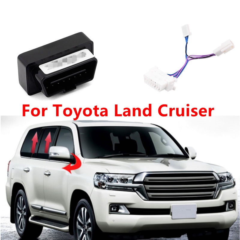 Espejo retrovisor de cierre automático para Toyota Land Cruiser, luz Flash de puerta de bloqueo plegable, módulo de datos OBD