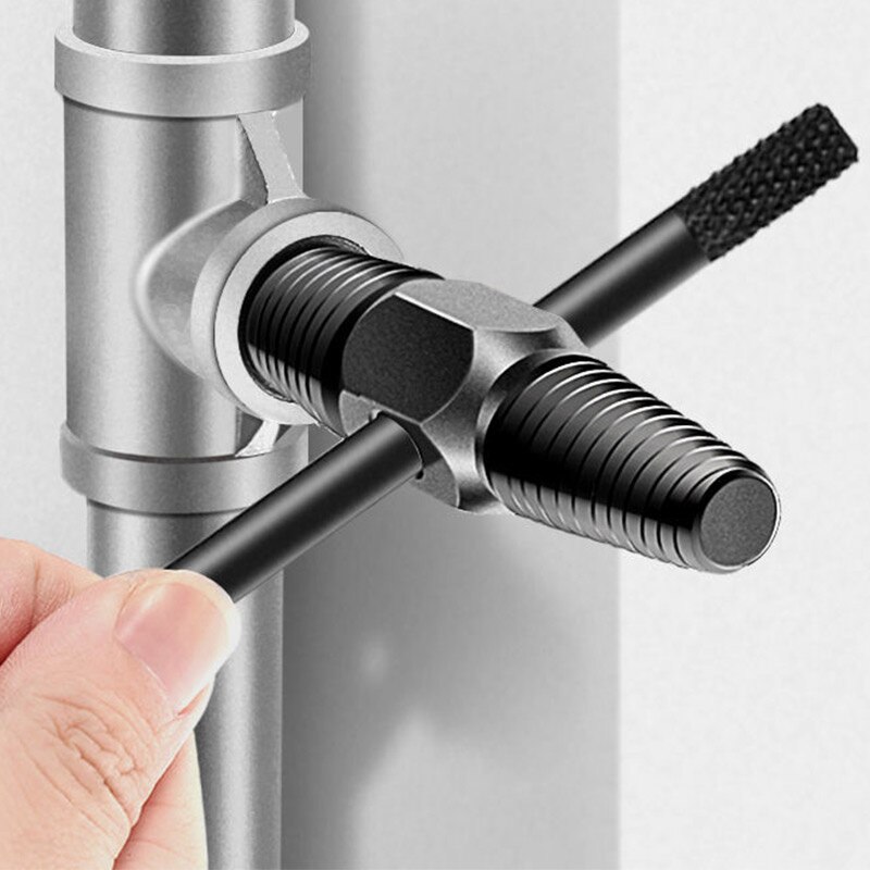 Double-head Triangle Valve Broken Wire Extractor Faucet Universal Tap Screw Extractor Pipe Valve Tap Broken Thread Extractor
