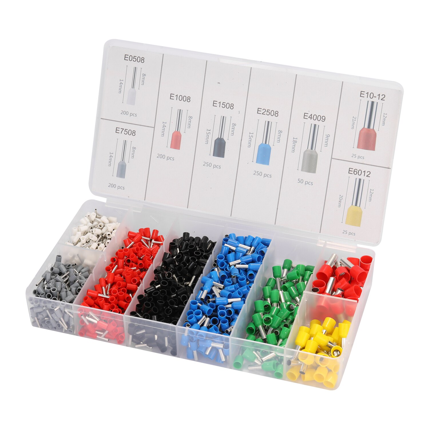 HSC8 16-6 0.08-16m㎡ Ferrule Crimping Tool Kit High Hardness Crimper Plier with1200pcs Wire Ferrules Crimp Ends Terminal