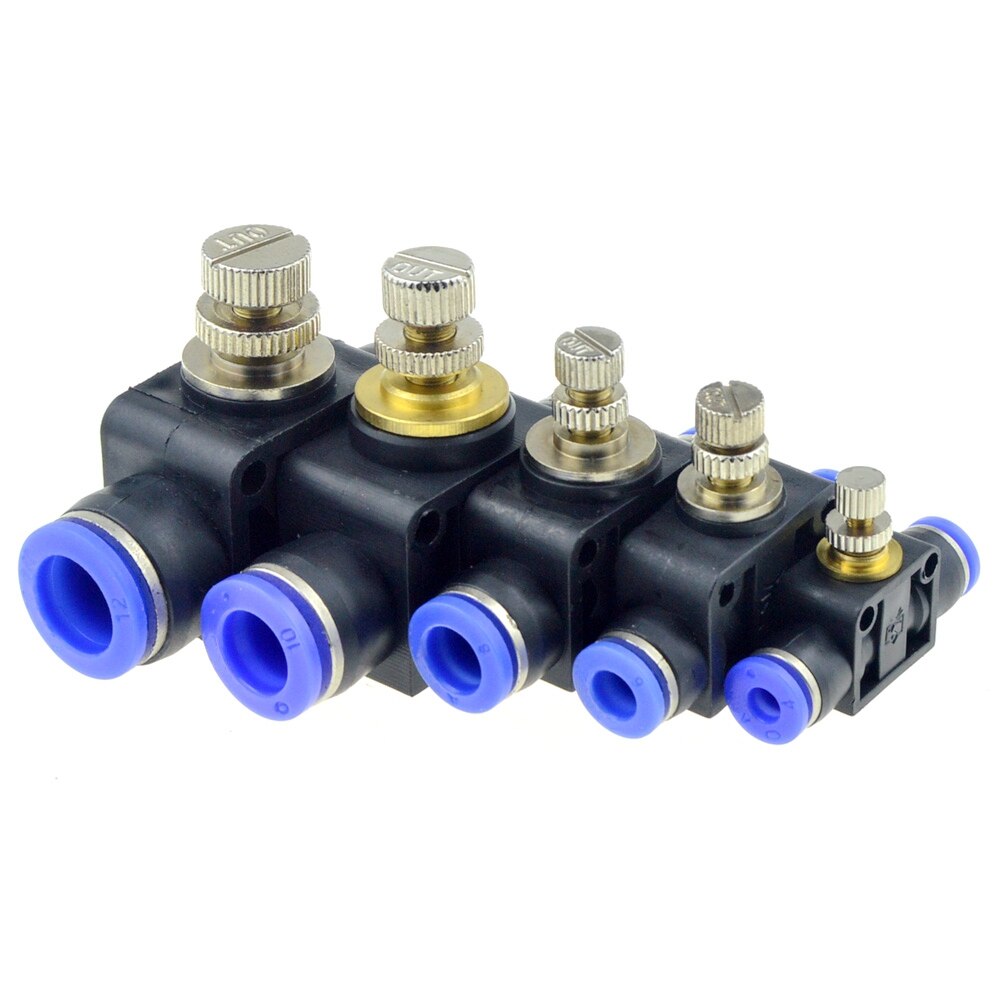 Pneumatic Airflow Regulator 4mm 6mm 8mm 10mm 12mm OD Hose Tube Gas Flow Adjust Valve Connector Fitting Air Speed Control Crane