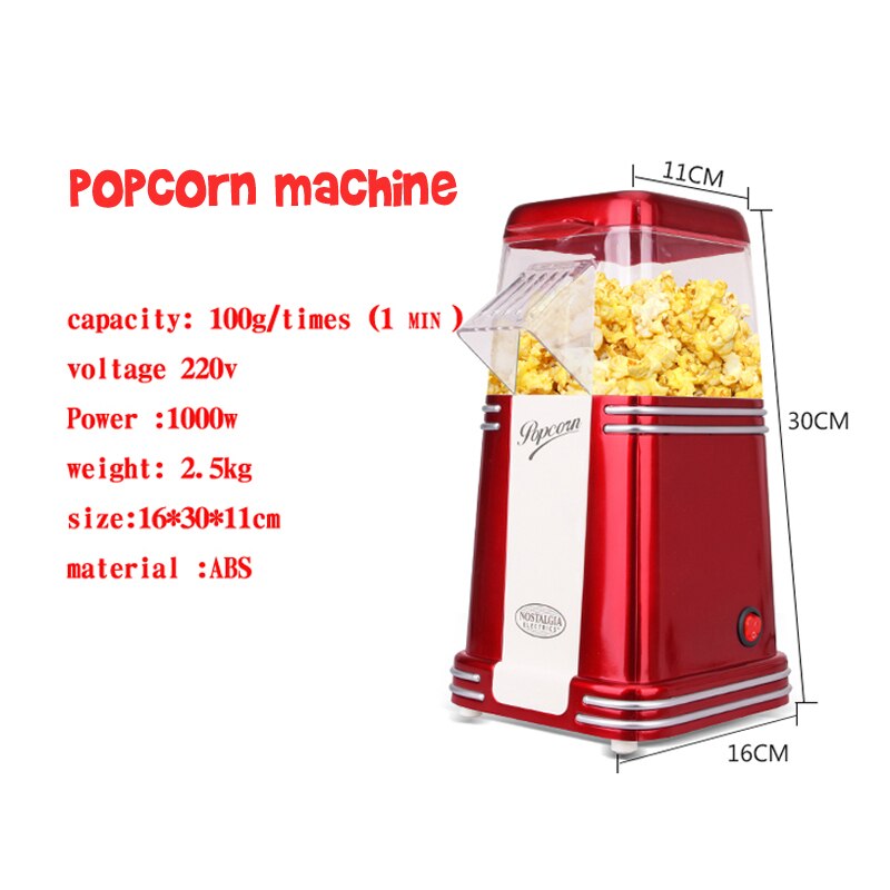 220-240v Commercial Classic popcorn machine RHP310 American vintage dual popcorn machine sugar Home air popcorn machine 1100w