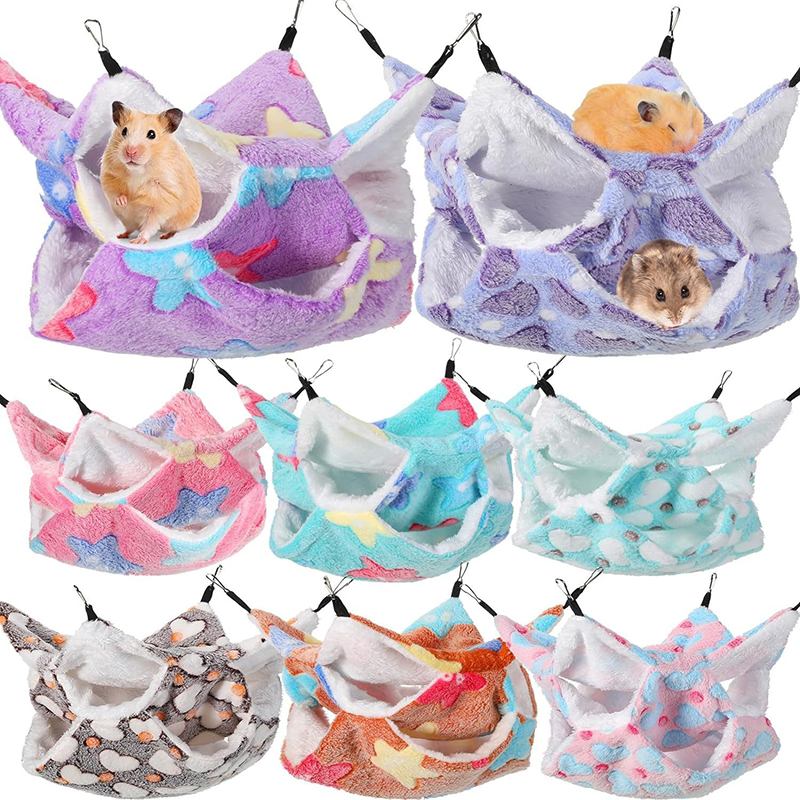 Hamaca para hámster, cama para roedores y hámster, accesorios para ratas, hamaca para ratas, hamaca para roedores, casa de conejillo de indias CXW04