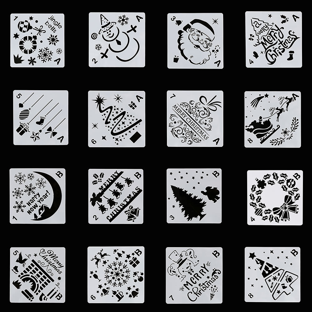 1Pc Christmas Theme Layering Stencils For Walls Painting Scrapbooking Stamp Album Decor Embossing Paper Card Template DIY Craft