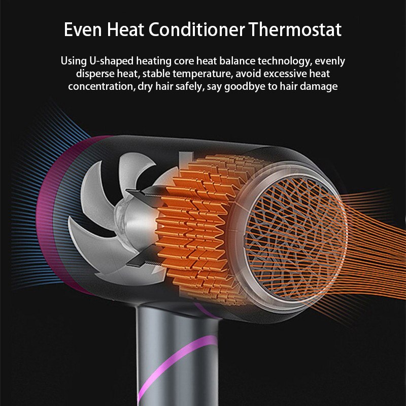 En Koude Lucht Föhn Met Verzamelen Nozzle En Diffusing Nozzle Styling Tool Voor Salon En Huishoudelijke Gebruik Opvouwbare handvat