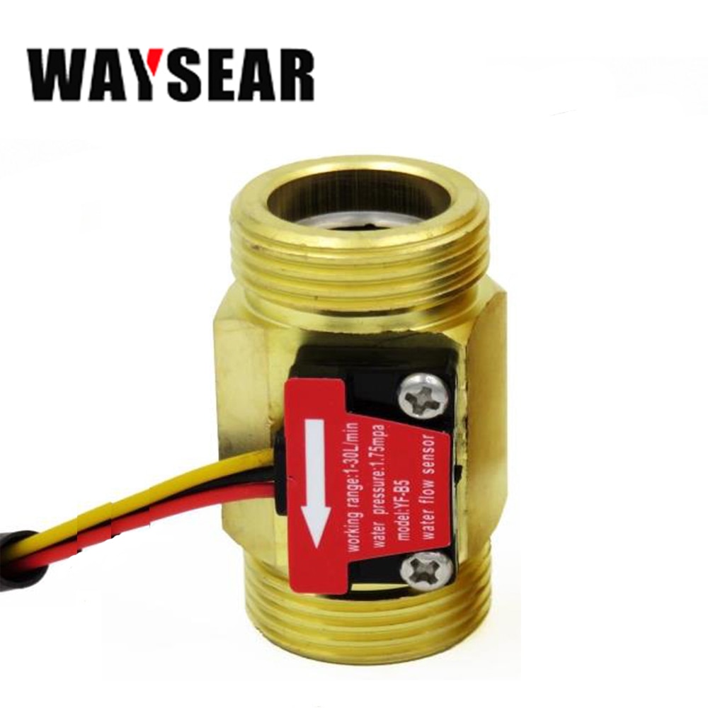 water flow sensor 3/4 DN20 Copper flow sensor Switch Flowmeter Meter copper Hall flowmeter turbine flow