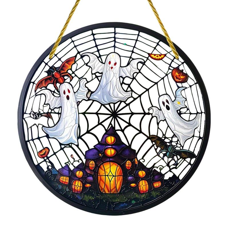 Attrape-soleil pour décoration d'Halloween, chauve-souris et fantôme, ornement mural, pendentif de fenêtre en acrylique, décoration intérieure gothique, usure, effrayant