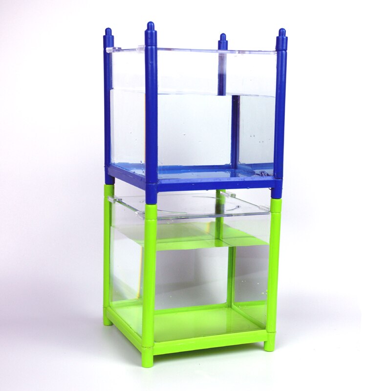 LED Fish bowl Mini Mini Glass transparent Originality Tabletop Fish tank Multi lattice Superimposition barrier box Aquarium