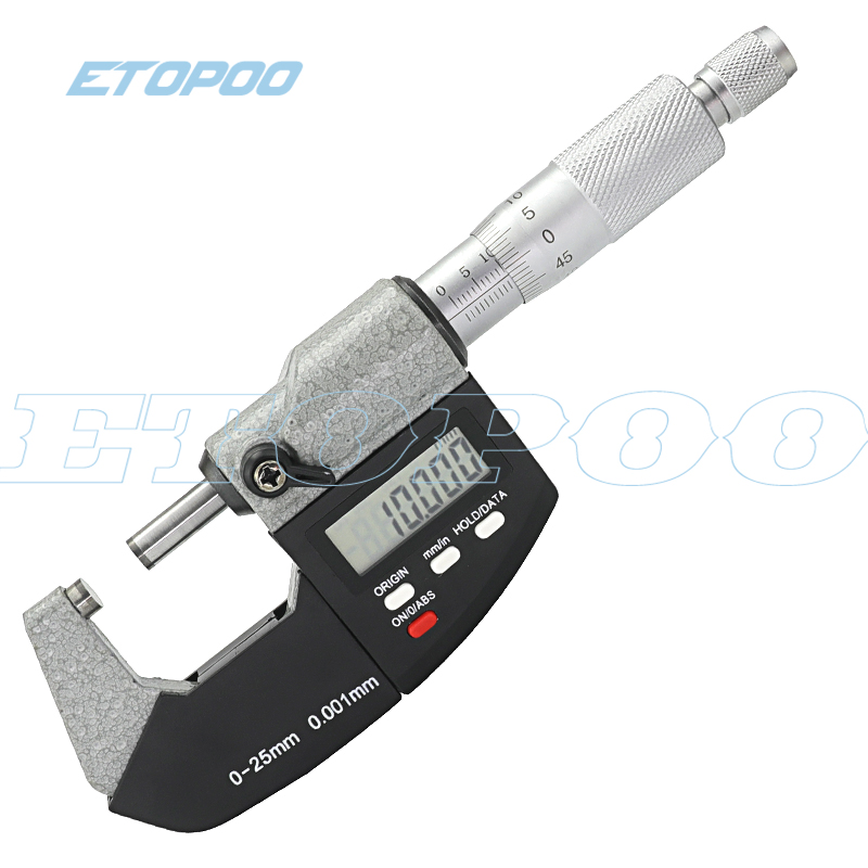 0-25mm Micron Digital Outside Micrometer Electronic Micrometer Gauge 0.001mm Digital Gauge Measuring Tools