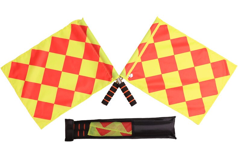 2pcs/set Soccer Football Referee Flag Fair Play Sports Match Football Linesman Flags Referee Equipment Football Supplies GYH: BigGridRefereeFlag