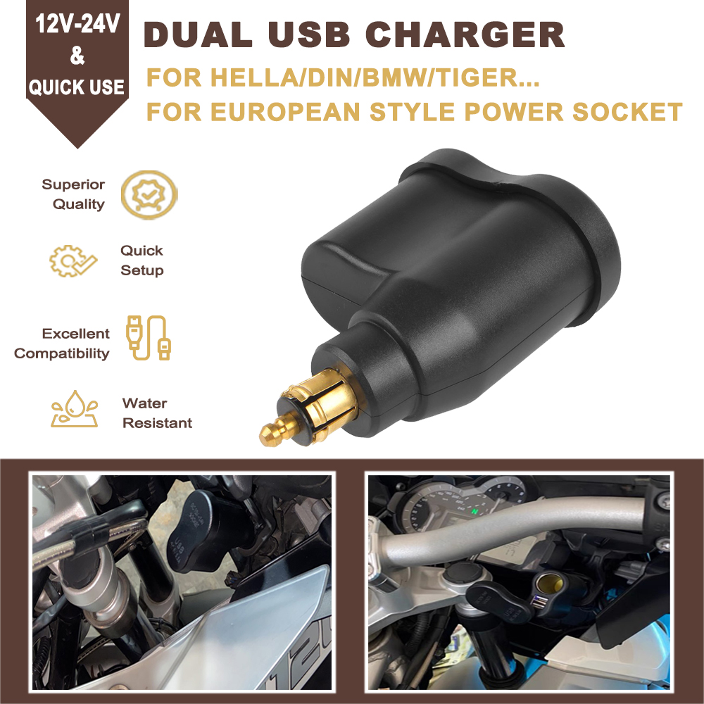 Adaptador de cargador USB de doble potencia Universal para motocicleta, enchufe impermeable para BMW R1250GS R1200GS F800GS F850GS R 1250 1200 GS