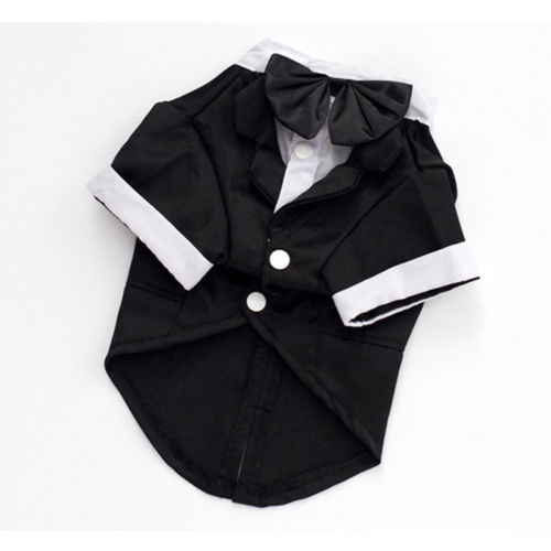 Leuke Honden Kat Kostuum Zwarte Vlinderdas Gentleman Tuxedo Formele Party Wedding Apparel Jas Kleding Voor Kleine Hond s-XXL