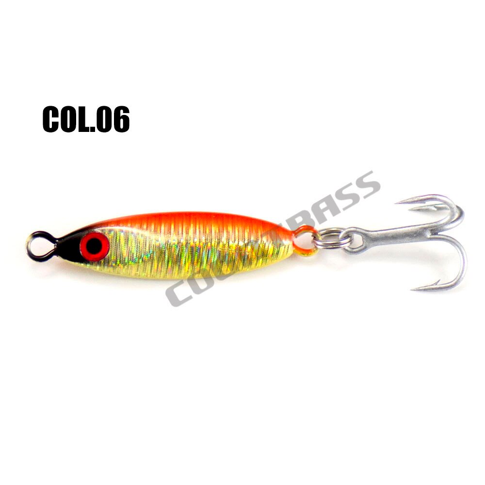 5g 8g 12g Countbass Casting Jigs with Treble Hook, Shore Micro Jigging Fishing Lure Bait, Mini Metal Jigs, Sea Bass Game: 06 / 8g