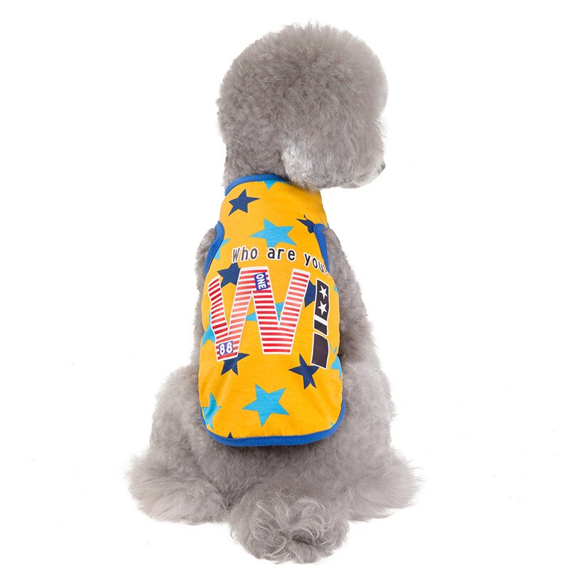 Base Dog Clothes Cheap Spring Summer Five-Pointed Star Printing Pet Vest Dogs Sport Shirt Pets T shirt Cats Clothing