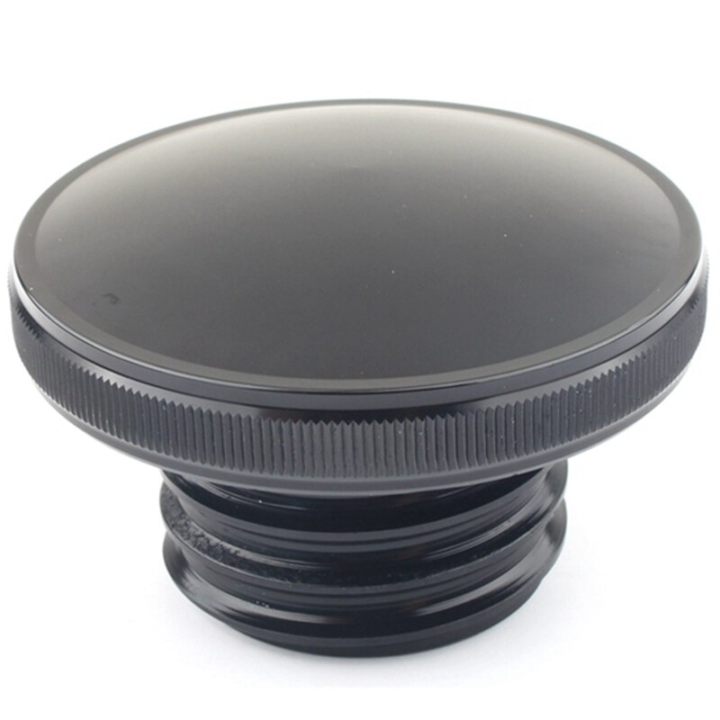 Goldfire Skull Gas Cap For Harley Sportster - CNC Aluminum, Non-Vented, Black With Red Eyes