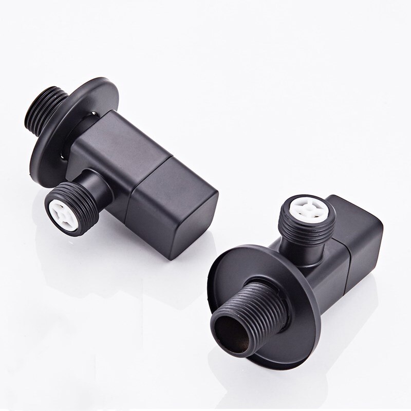Black Angle Valve Toilet Check Valve All Copper Kitchen/Bathroom Four-points Universal Cold Switch Household Stop Valve