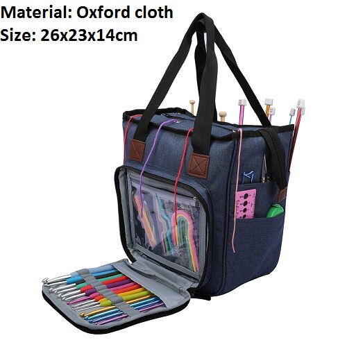 Stor kapacitet opbevaringspose oxford klud symaskine bærbar høj vandtæt holdbar rejse syværktøj håndtaske: Blå