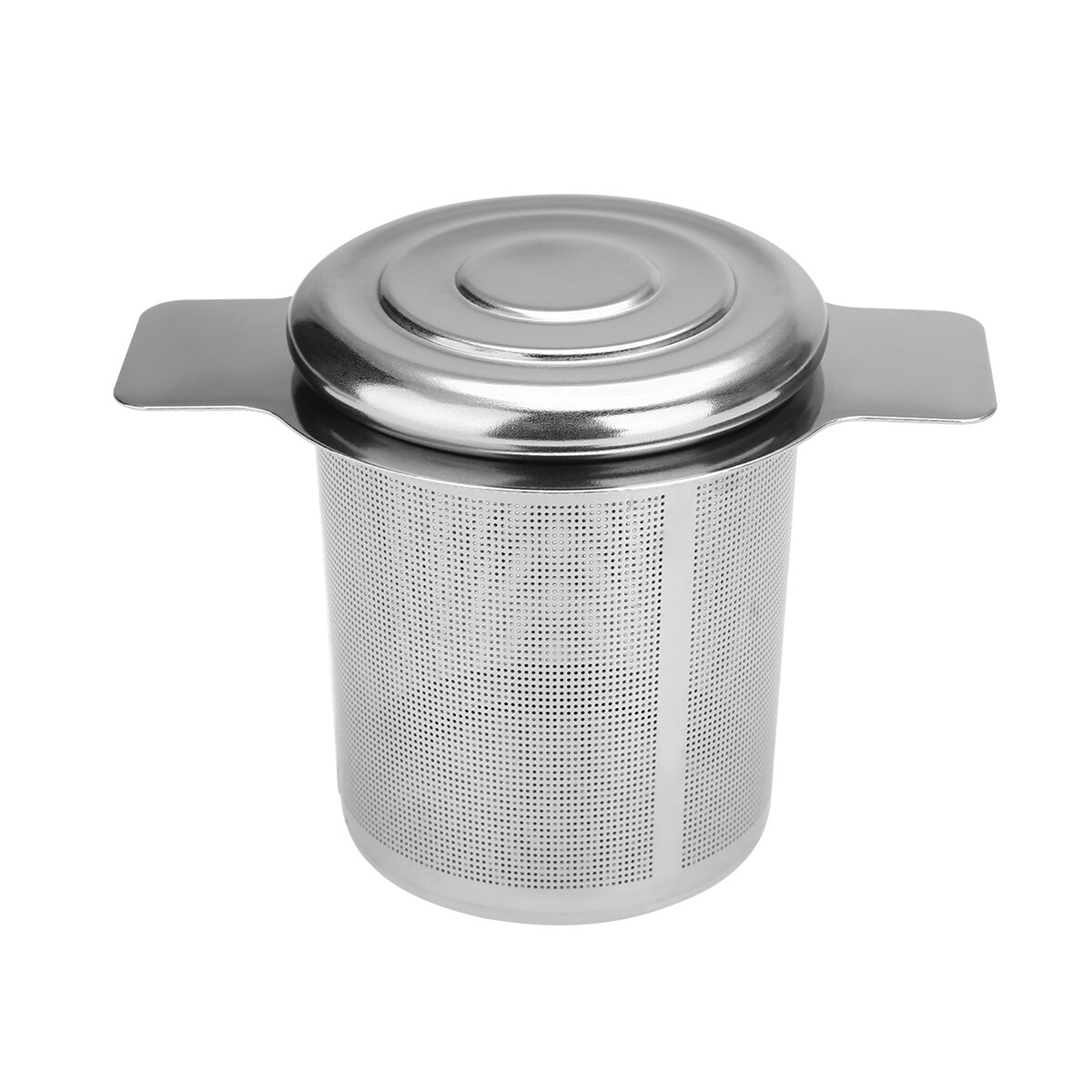 Infusor de chá reutilizável de aço inoxidável, infusor de malha de metal com filtro de folhas soltas e tampa