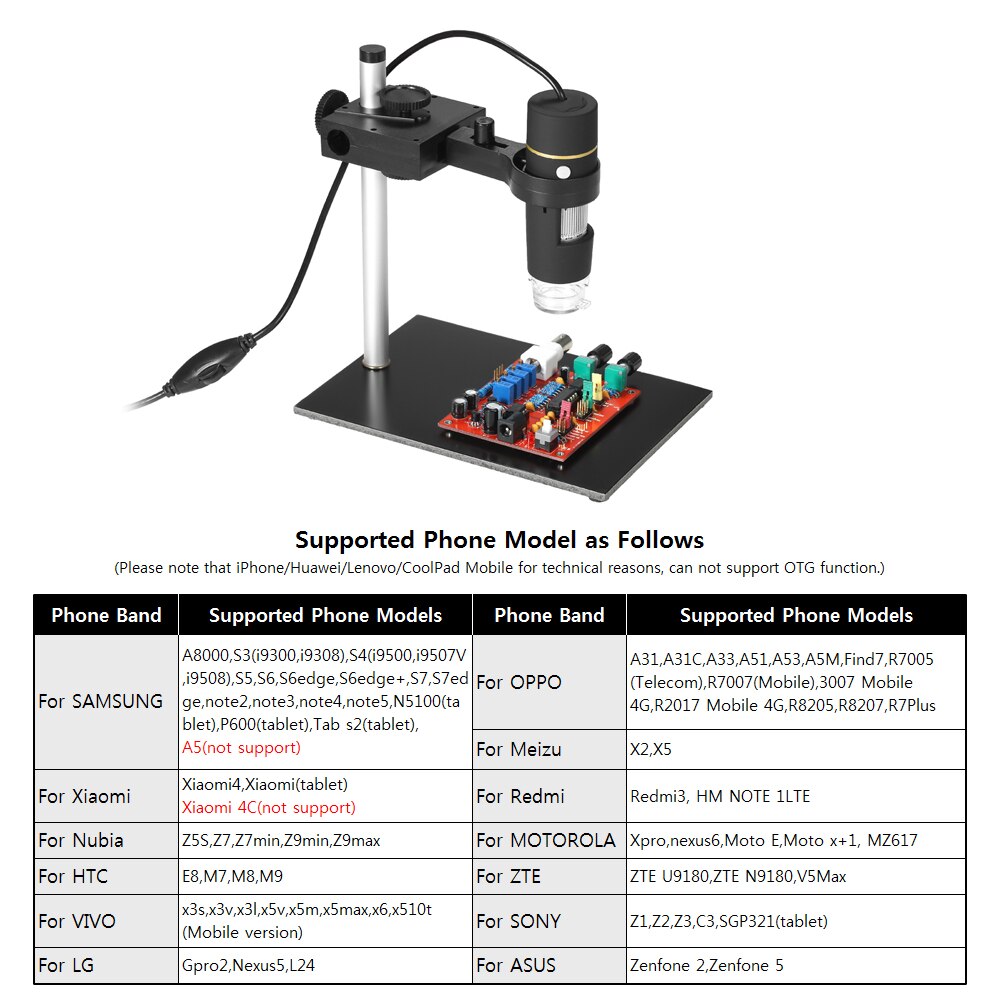 Kkmoon 1000X Vergroting Usb Digital Microscope Met Otg Endoscoop 0.3M Cmos Sensor 8-Led Light Vergrootglas Vergrootglas