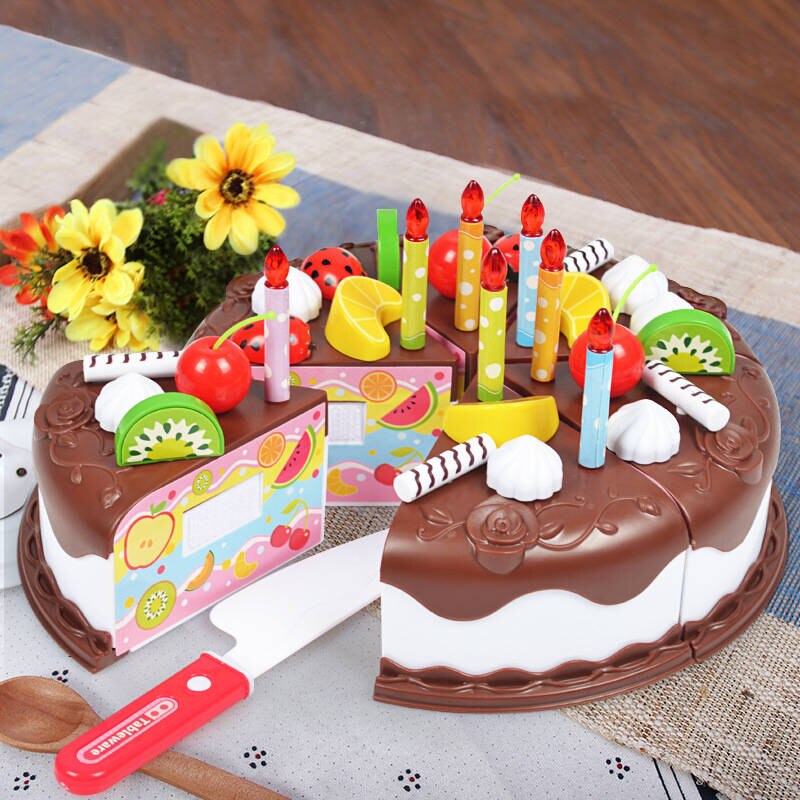Cucina Giocattolo Torta Cibo Fai Da Te Giochi Di Imitazione di Frutta di Taglio del Giocattolo Di Compleanno Ragazze Dei Ragazzi del regalo per I Bambini Capretti Del bambino Educativi di plastica
