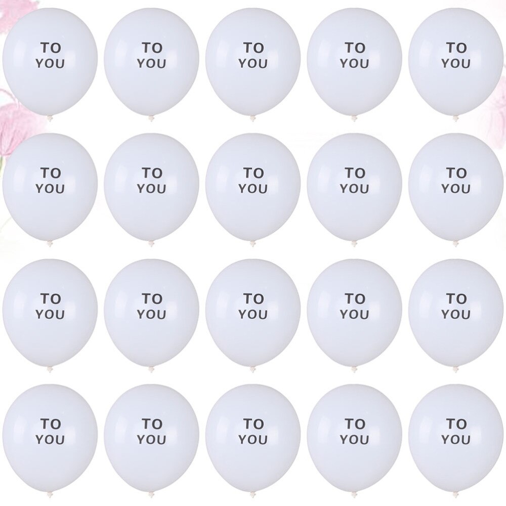 100pcs 12 Inch Balloons Letter Printing Balloons Latex Balloons for Birthday Party Home Gathering (TO YOU Letter Balloon