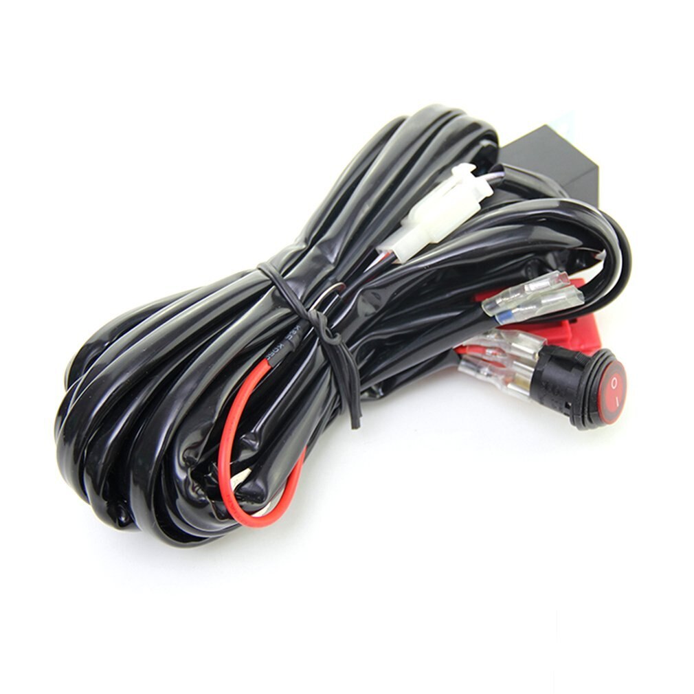 LED Light Bar Wiring Harness Kit 14AWG Heavy Duty 12V On-off Switch Power Relay Blade Fuse for Off Road LED Work Light Bar