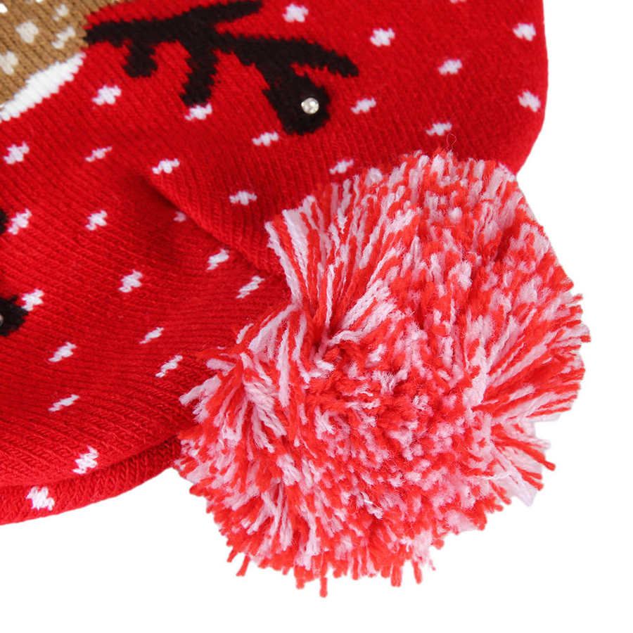 Led ljus upp hatt färgglada ljus stickad tröja mössa xmas jul mössa mössa stickad för unisex barn baby pojkar flickor